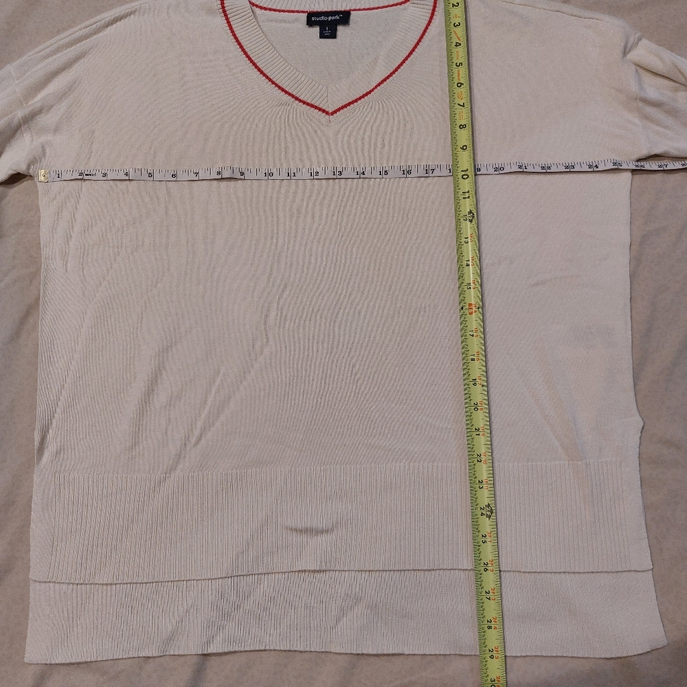 Cream V-Neck Sweater